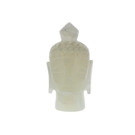 White Aragonite Buddha Head