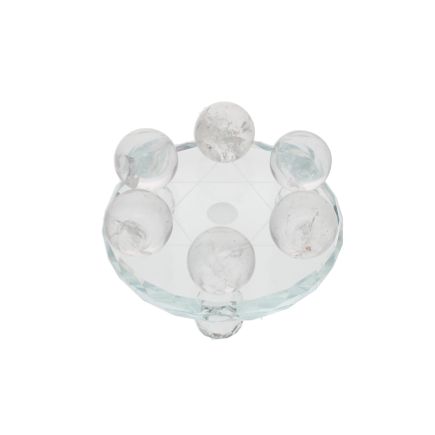 Glass Pentagram Sphere Stand with Six Spheres