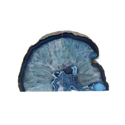 Blue Agate Book Ends 1