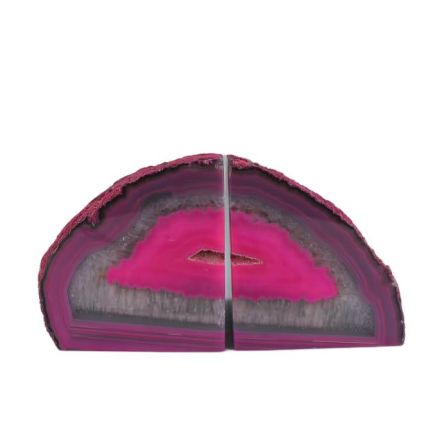 Pink Agate Book Ends