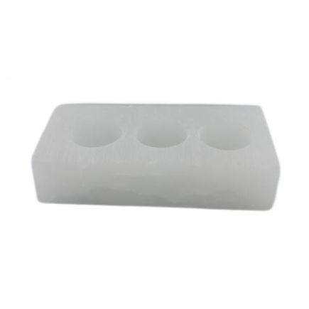 Selenite 3 Hole Brick Candle Holder
