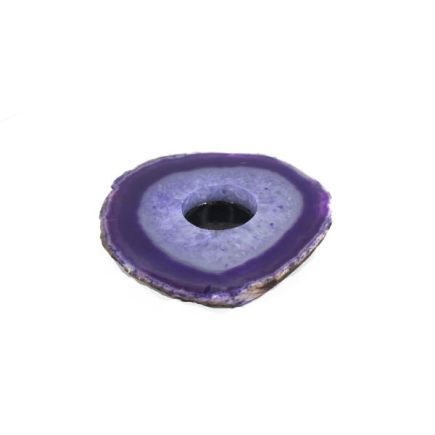Purple Agate Slice Candle Holder