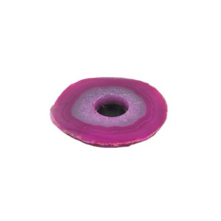 Pink Agate Slice Candle Holder