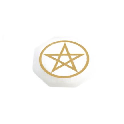 Selenite Pentagram Coaster