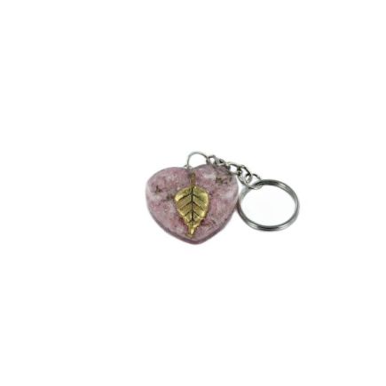Heart Rose Quartz Orgone Keyring
