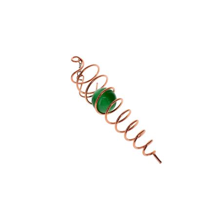 Copper Spiral Wind Spinner with Cats Eye Sphere