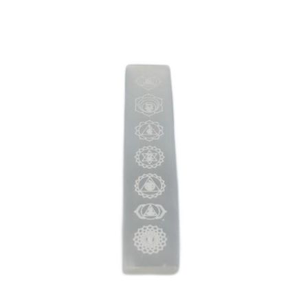 Selenite Etched Chakra Ruler
