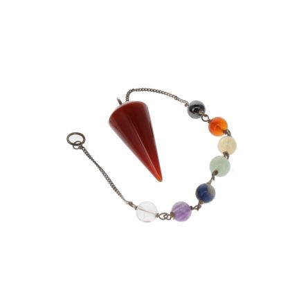 Carnelian Round Cone Chakra Bracelet Pendulum
