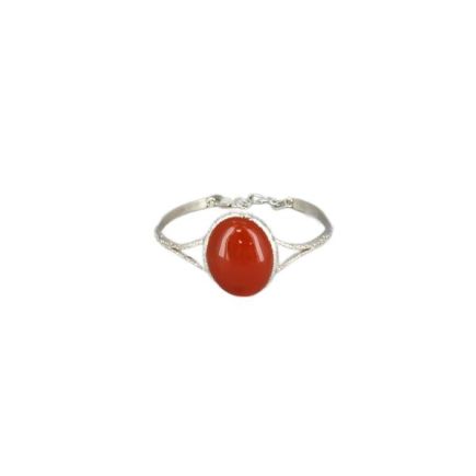 Carnelian Silver Adjustable Bangle