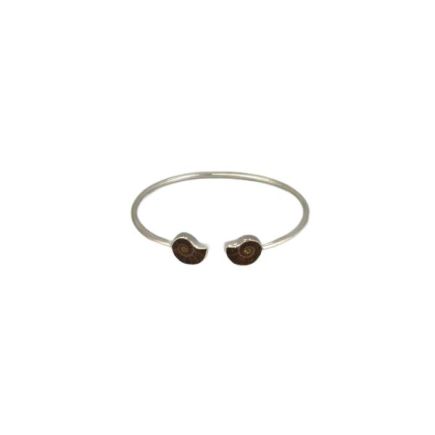 Polished Ammonite Silver Bracelet