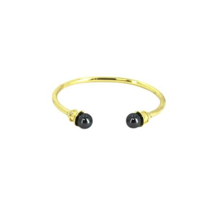Hematite Brass Bangle