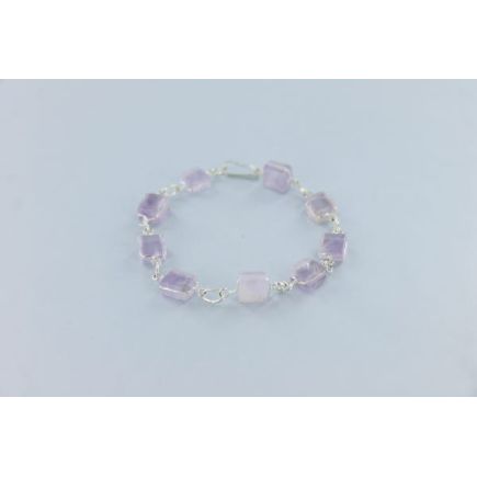 Amethyst Mini Cube Bracelet