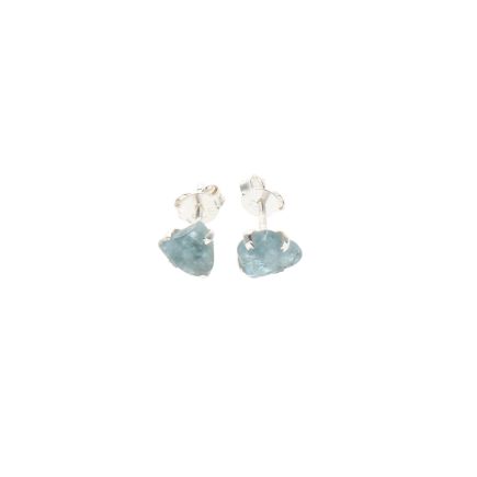 Aquamarine Sterling Silver Stud Earrings