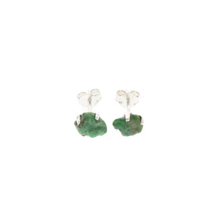 Emerald Rough 925 Stud Earrings