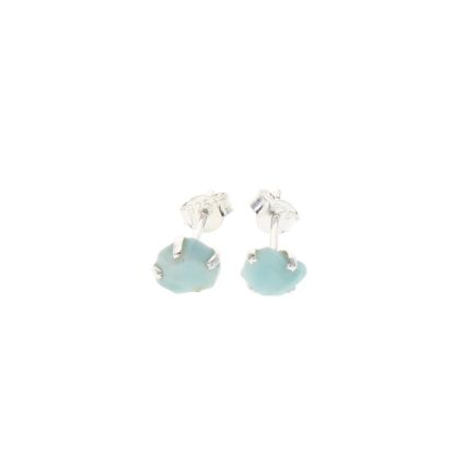 Larimar Sterling Silver Stud Earrings