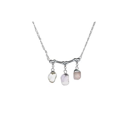 Triple Tumblestone Necklace