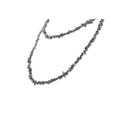 Black Tourmaline Stone Chip Necklace 90cm