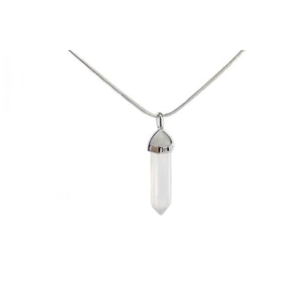 Selenite Double Point Silver Pendant