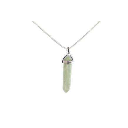 New Jade Double Point Silver Pendant