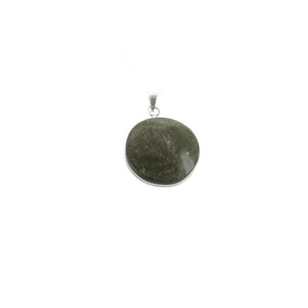 Gold Sheen Obsidian Cabouchon Round Pendant