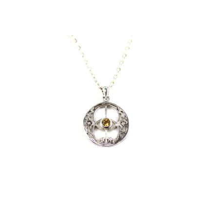 Citrine Chalice Well Silver Pendant