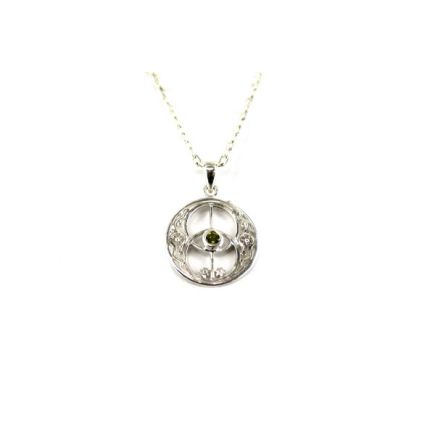 Peridot Chalice Well Silver Pendant