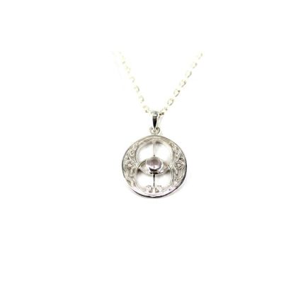 Rose Quartz Chalice Well Silver Pendant