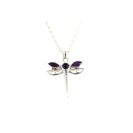 Amethyst Dragon Fly Pendant