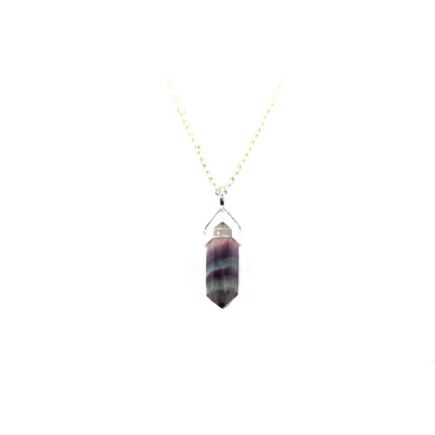 Fluorite Double Point Silver Pendant