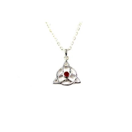 Carnelian Silver Triquetra Pendant