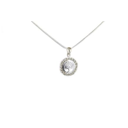 Peridot Bezel Tree of Life Silver Pendant