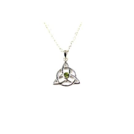 Peridot Triquetra Silver Pendant