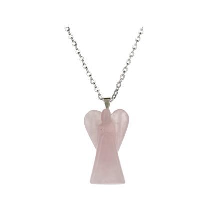 Rose Quartz Angel Pendant