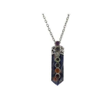 Sodalite Chakra Pencil Pendant