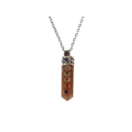 Sunstone Chakra Pencil Pendant
