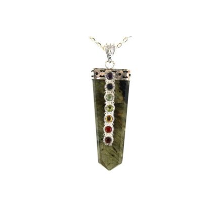 Labradorite Chakra Tongue Pendant