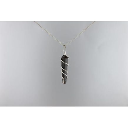 Garnet Double Point Spiral Pendant
