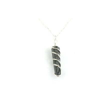 Hematite Double Point Spiral Pendant