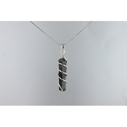 Indigo Gabbro Double Point Spiral Pendant