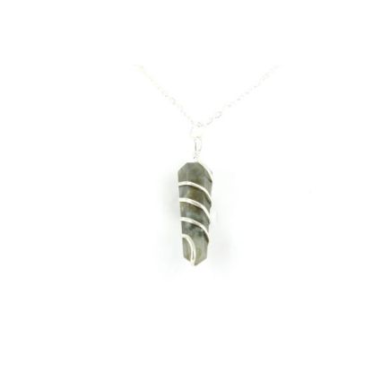 Labradorite Double Point Spiral Pendant