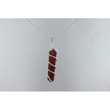 Red Jasper Double Point Spiral Pendant