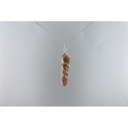 Rhodonite Double Point Spiral Pendant