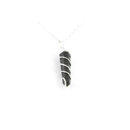 Tourmaline Double Point Spiral Pendant