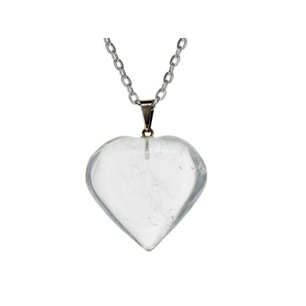 Quartz Heart Pendant - Medium
