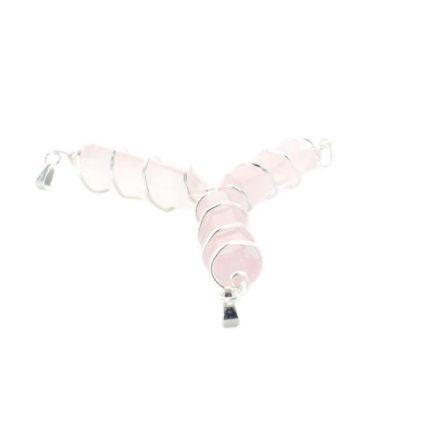 Rose Quartz Point Spiral Pendant