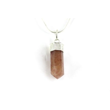 Strawberry Quartz Pencil Pendant