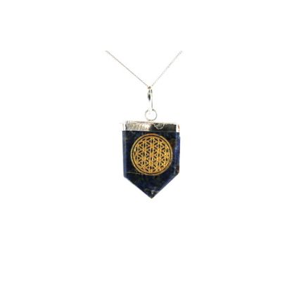 Sodalite Flower Of Life Tongue Pendant