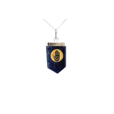 Sodalite Healing Hand Tongue Pendant