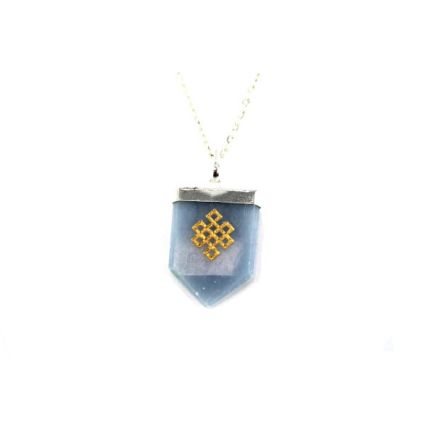 Angelite Infinity Tongue Pendant