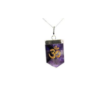 Amethyst OM Tongue Pendant